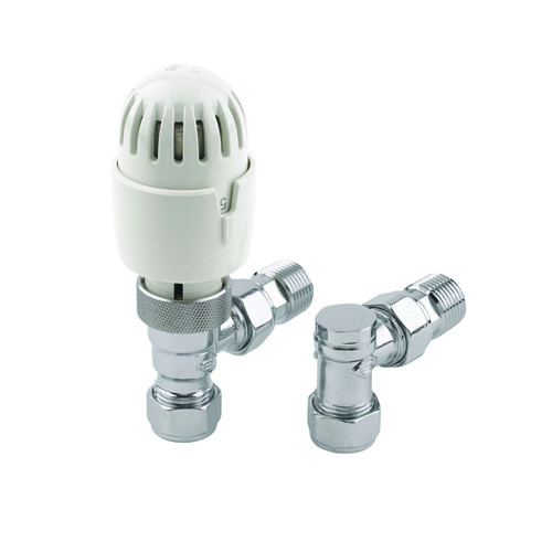 MS-VLVSTE-ACTRV - Sterling Angled Thermostatic Radiator Valve - Chrome / White (TRV)