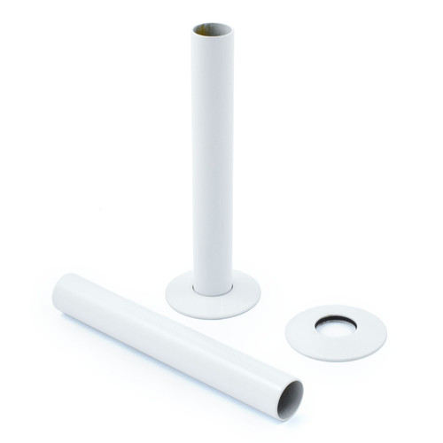 A-PIP-500-130-W - Radiator Pipe Covers 130mm Long - White (Pair)