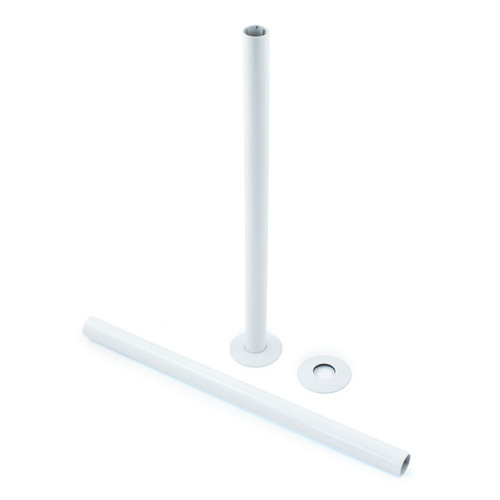 A-PIP-501-300-W - Radiator Pipe Covers 300mm Long - White (Pair)