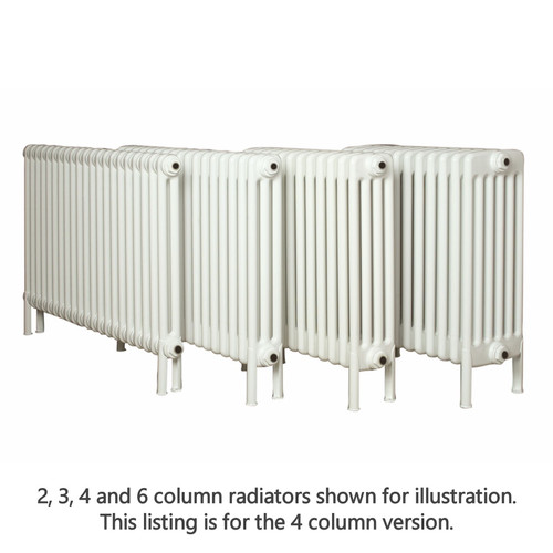 AP-WF4-ALT00 - Apollo Roma Fixed Foot 4 Column Horizontal Radiator H600mm x W986mm