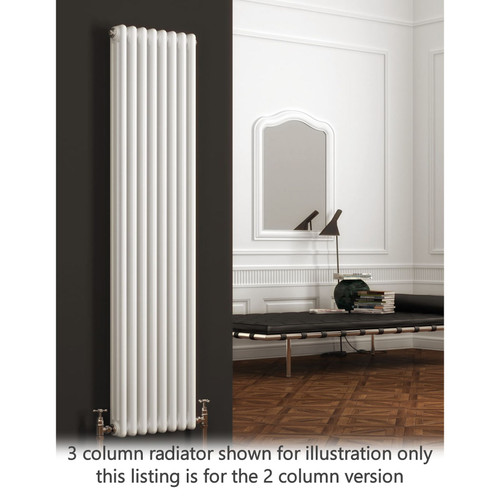 RE-2-C1800-LS00 - Reina Colona White 2 Column Radiator H1800mm x W380mm