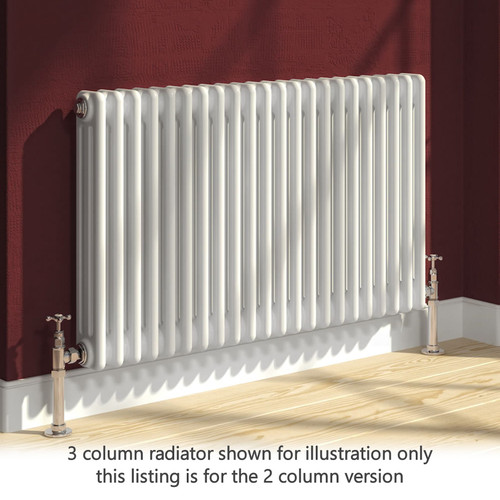 RE-2-C600-LS00 - Reina Colona White 2 Column Radiator H600mm x W1190mm