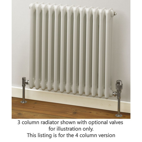 RR-FWH-4-LS00 - Fitzrovia 4 Column Horizontal Radiator H500mm x W806mm White