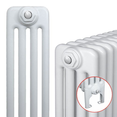 MS-MSFW-4-ALT00 - MHS Multisec 4 Column Horizontal Radiator With Welded-On Feet H600mm x W346mm White
