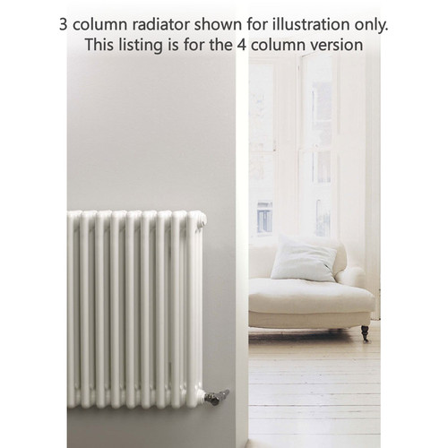MS-MSWW-4H-LS00 - MHS Multisec 4 Column Horizontal Radiator H300mm x W1358mm White