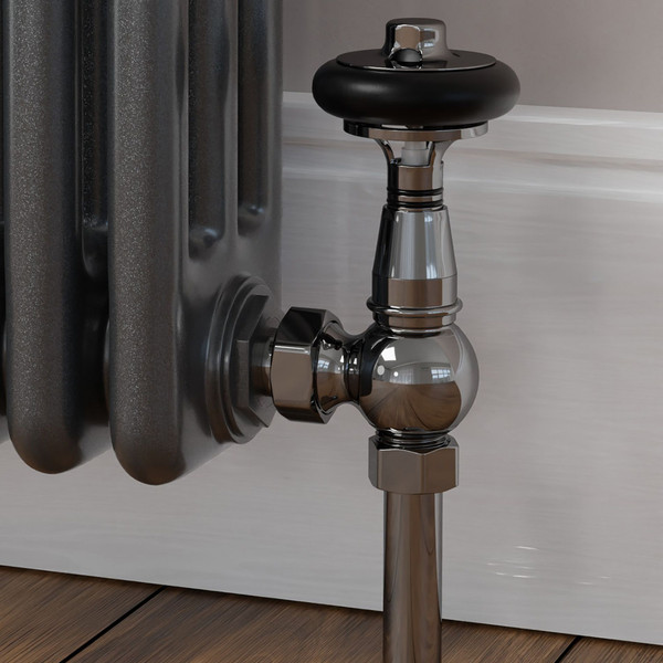 T-TRV-031-AG-BL-CU00 - Ascott Traditional TRV Angled Black Nickel Radiator Valves