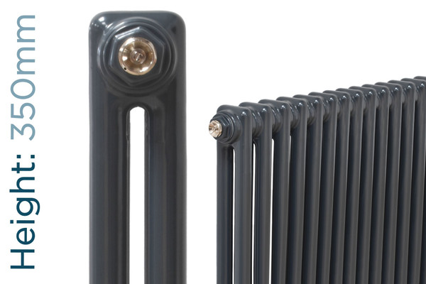 NF2-A-350-TH - Infinity Anthracite 2 Column Radiator 19 Sections H350mm X W898mm