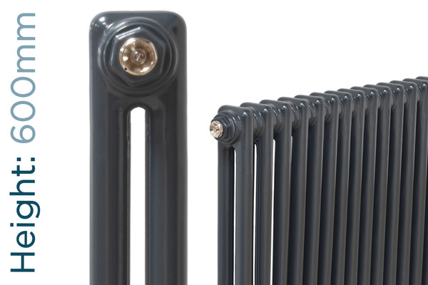 NF2-A-600-TH - Infinity Anthracite 2 Column Radiator 14 Sections H600mm X W668mm