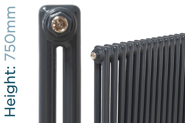 NF2-A-750-TH - Infinity Anthracite 2 Column Radiator 30 Sections H750mm X W1404mm
