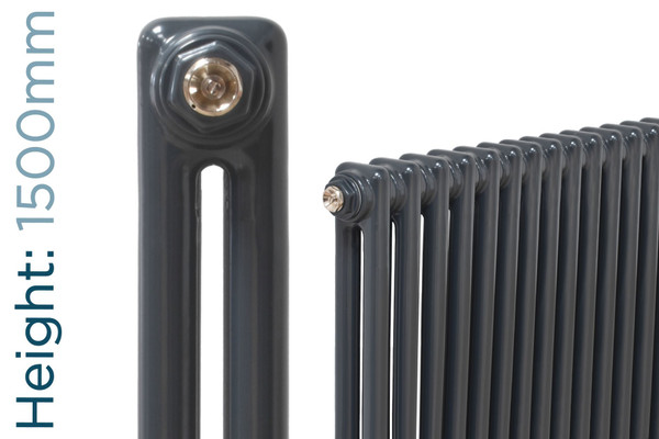 NF2-A-1500-TH - Infinity Anthracite 2 Column Radiator 6 Sections H1500mm X W300mm