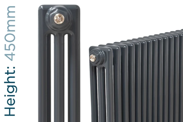 NF3-A-450-TH - Infinity Anthracite 3 Column Radiator 4 Sections H450mm X W208mm
