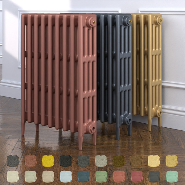 CI-RC760-09-TH - Richmond 4 Column Victorian Cast Iron Radiator H760mm x W217mm