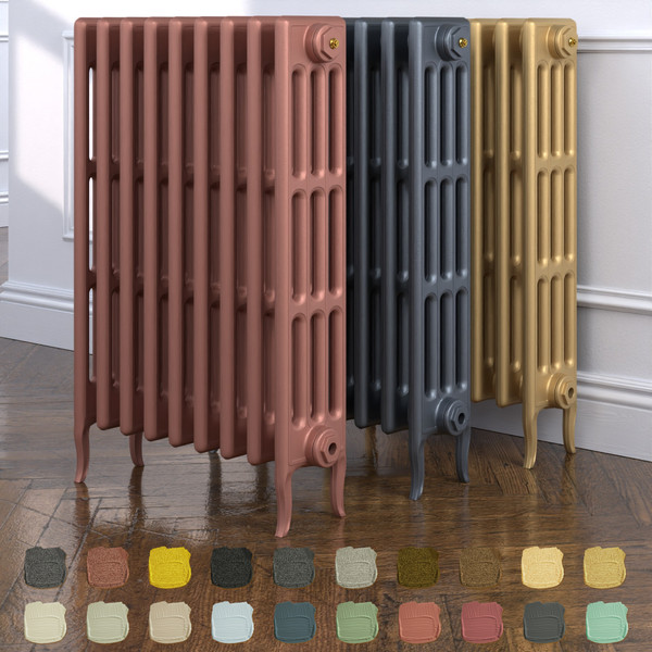 CI-RC813-09-TH - Richmond 4 Column Victorian Cast Iron Radiator H813mm x W214mm