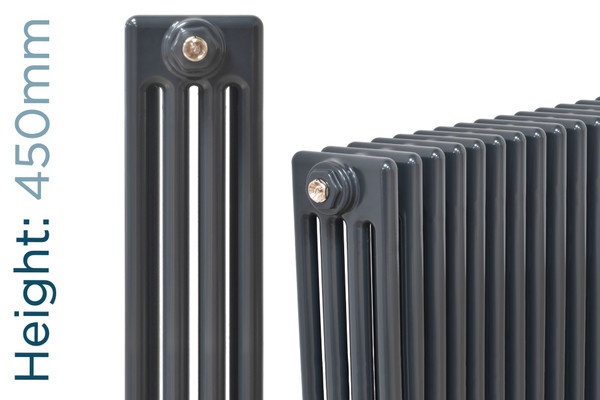 NF4-A-450-TH - Infinity Anthracite 4 Column Radiator 16 Sections H450mm X W760mm