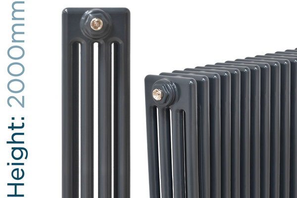 NF4-A-2000-TH - Infinity Anthracite 4 Column Radiator 27 Sections H2000mm X W1266mm