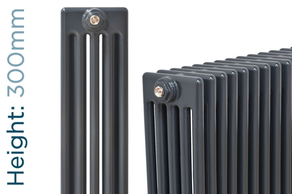 NF5-A-300-TH - Infinity Anthracite 5 Column Radiator 31 Sections H300mm X W1450mm