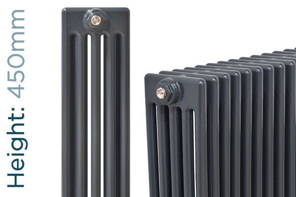 NF5-A-450-TH - Infinity Anthracite 5 Column Radiator 4 Sections H450mm X W208mm