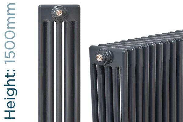 NF5-A-1500-TH - Infinity Anthracite 5 Column Radiator 16 Sections H1500mm X W760mm