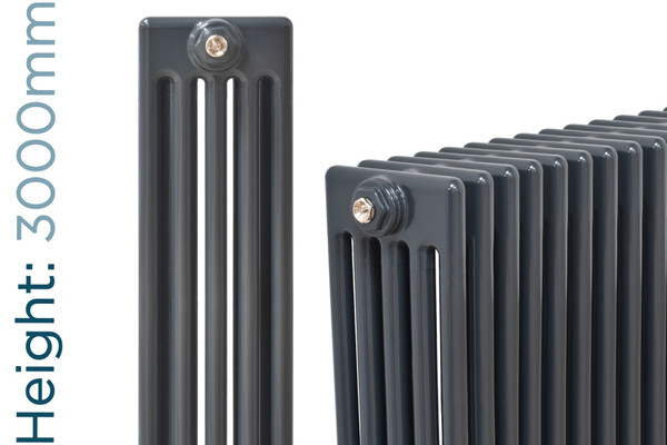 NF5-A-3000-TH - Infinity Anthracite 5 Column Radiator 25 Sections H3000mm X W1174mm
