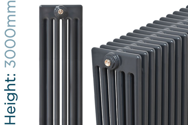 NF6-A-3000-TH - Infinity Anthracite 6 Column Radiator 5 Sections H3000mm X W254mm
