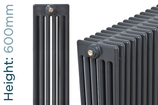 NF6-A-600-TH - Infinity Anthracite 6 Column Radiator 28 Sections H600mm X W1312mm