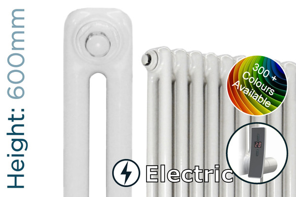 DQ-MD2E-600-C-TH - DQ Modus Electric 2 Column Horizontal Radiator H600mm x W692mm Colour