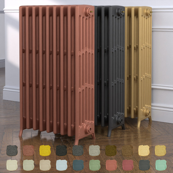 CI-NE960-6-TH - Georgian 6 Column Cast Iron Radiator H960mm x W208mm