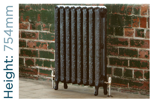 AR-RA750F-2-TH - Arroll Art Nouveau 2 Column Cast Iron Radiator H754mm X W1258mm