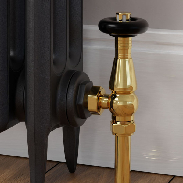T-TRV-068-AG-B-CU00 - Jarrow Traditional TRV Angled Brass Thermostatic Radiator Valves With Sleeves