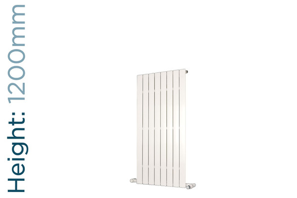 EU-EMAV-1200-W-TH - Eucotherm Mars Vertical Flat Panel White Radiator H1200mm X W445mm