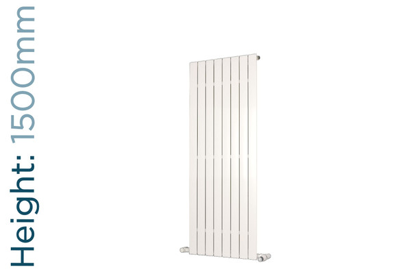 EU-EMAV-1500-W-TH - Eucotherm Mars Vertical Flat Panel White Radiator H1500mm X W445mm
