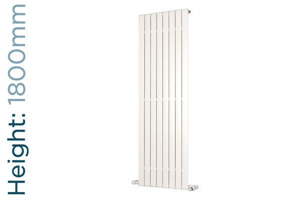 EU-EMAV-1800-W-TH - Eucotherm Mars Vertical Flat Panel White Radiator H1800mm X W295mm