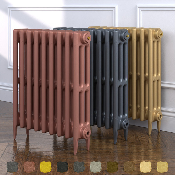 CI-GV3645-09-TH - Gasta Victorian 3 Column Cast Iron Radiator H645mm x W578mm
