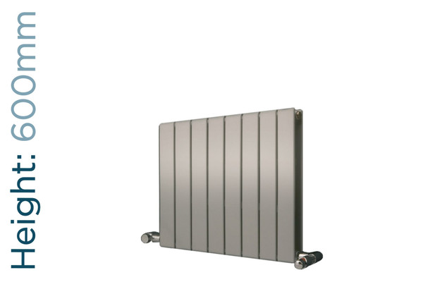 EU-EMADV-600-S-TH - Eucotherm Mars Duo Vertical Double Flat Panel Silver Radiator H600mm X W445mm