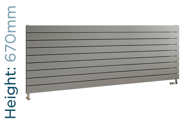 EU-EMAH-670-1800-S-TH - Eucotherm Mars Horizontal Flat Panel Silver Radiator H670mm X W1800mm