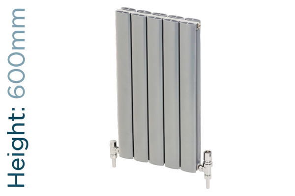AP-MAGC6H6S-WHAL-TH - Apollo Magenta Curve Aluminium Designer White Aluminium Double Horizontal Radiator H600mm X W475mm
