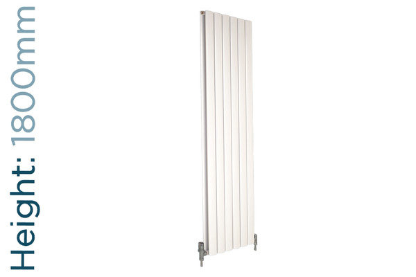 AP-MAGC18H4S-WH-TH - Apollo Magenta Curve Aluminium Designer White Double Vertical Radiator H1800mm X W315mm