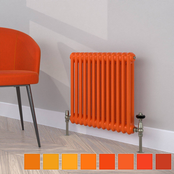 CT2-C-500-ORANGE-TH - Classic Orange 2 Column Radiator H500mm x W806mm