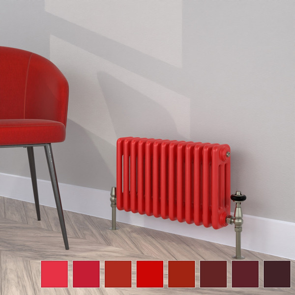 CT3-C-300-RED-TH - Classic Red 3 Column Radiator H300mm x W990mm