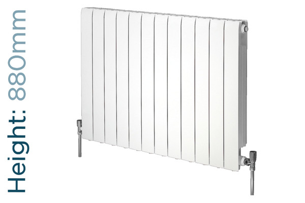 Apollo Modena Aluminium Designer White Double Horizontal Radiator H880mm X W320mm