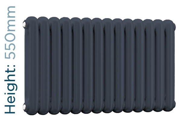 DQ-CASSIUS-550-A-TH - DQ Cassius Horizontal Column Radiator H550mm x W507mm Anthracite