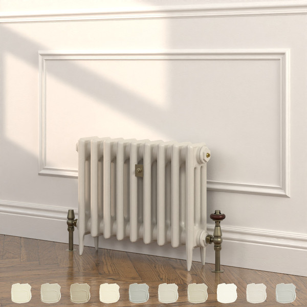 CI-SH450-NEU-TH - Shelbourne Neutral 3 Column Victorian Cast Iron Radiator H450mm x W213mm