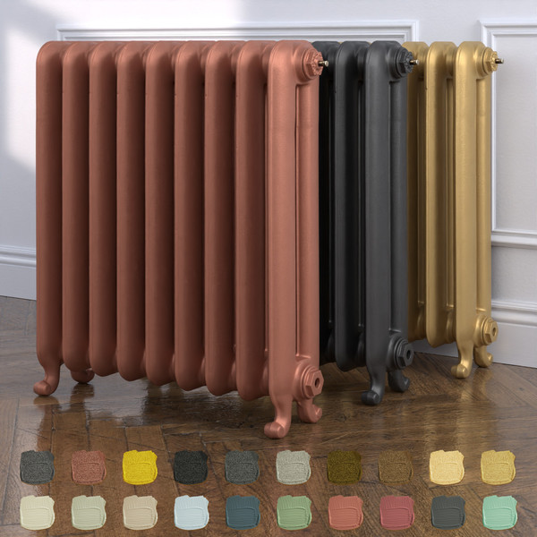 CI-HA740-TH - Harcourt 2 Column Electric Cast Iron Radiator H740mm x W595mm