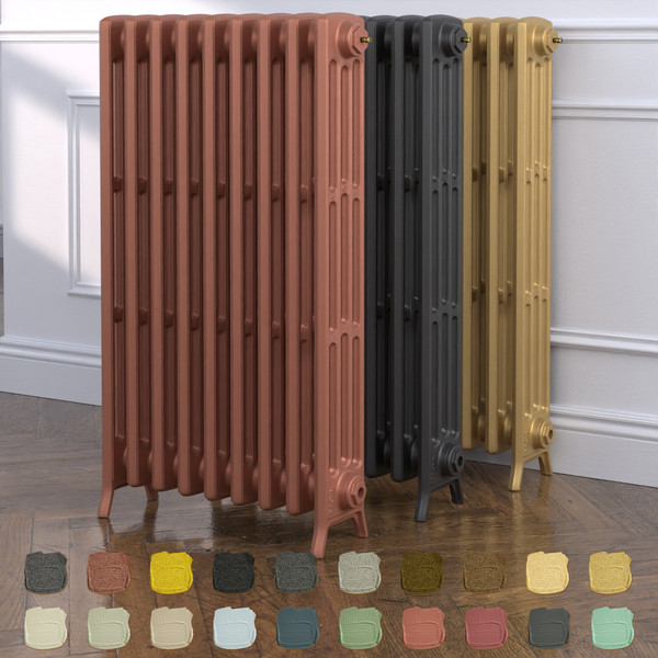 CI-NE960-4-TH - Georgian 4 Column Electric Cast Iron Radiator H960mm x W512mm