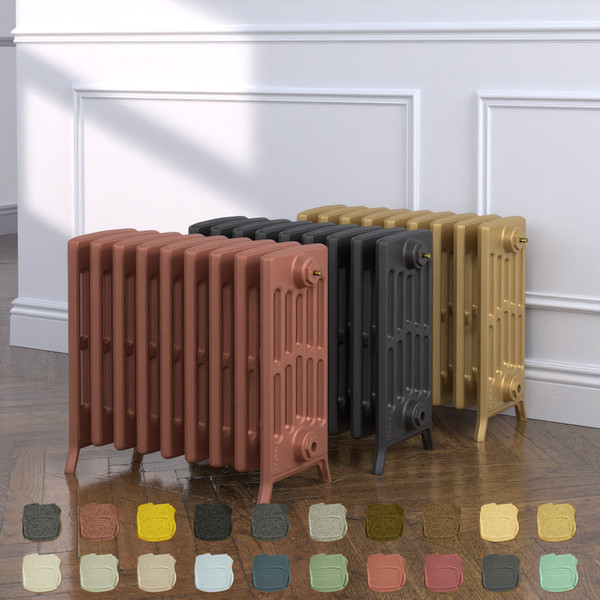 CI-NE485-6-TH - Georgian 6 Column Electric Cast Iron Radiator H505mm x W512mm