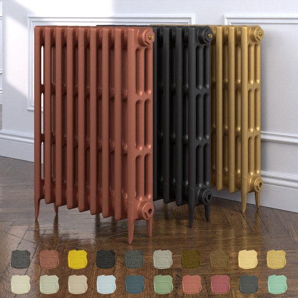 CI-SH745-09-TH - Shelbourne 3 Column Victorian Electric Cast Iron Radiator H745mm x W524mm