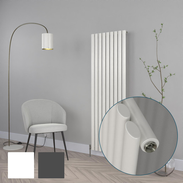 FM-1600S-WHITE-TH - Fairmont White Single Vertical Designer Radiator H1600 x W540