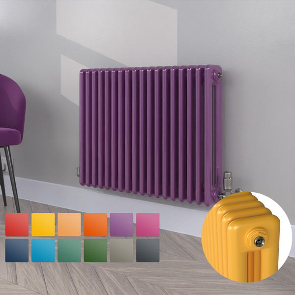 NC-600X821C-RAL-TH - Neo Column Colour Horizontal Radiator H600mm X W821mm