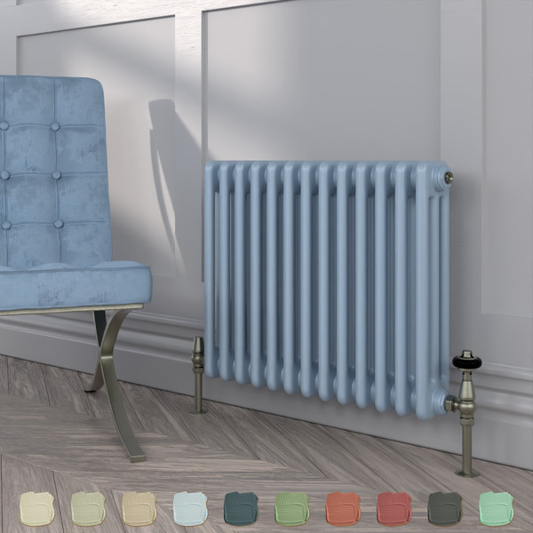 HR3-500-FB-089-LULWORTH-BLUE-TH - Heritage Colour 3 Column Radiator H500mm x W484mm