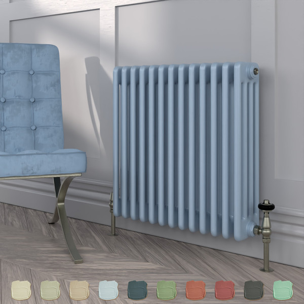 HR4-600-FB-089-LULWORTH-BLUE-TH - Heritage Colour 4 Column Radiator H600mm X W622mm
